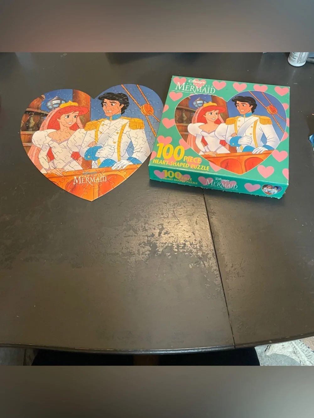 Disney The Little Mermaid Heart-Shaped Puzzle Rare Aerial Eric 100 pieces VTG